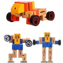 De madeira brinquedos educativos robô deformação crianças transformam brinquedo